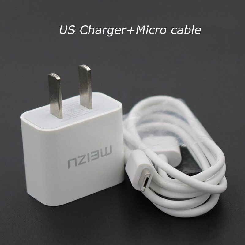 Ban Đầu Meizu 15 Lite Sạc 5V2A EU Mỹ Adapter Sạc 100 Cm Micro USB Cable Cho Mei Tử Note 8 6 A5 MX5 U20 E2 M6S M5S M3S M3