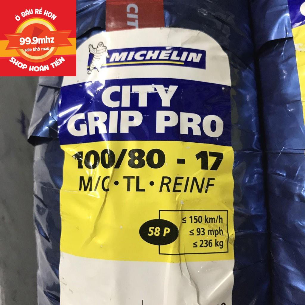 Vỏ Xe Máy, Lốp Xe Máy Michiline City Grip Pro 100/80-17 LT Bánh sau Ex150 (Ko dùng ruột)