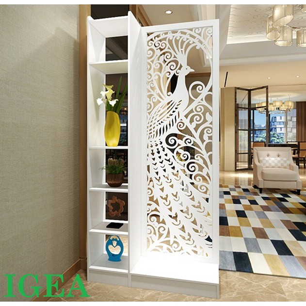 Vách ngăn chắn phòng khách Con Công Liền 1 Kệ hiện đại- IG486