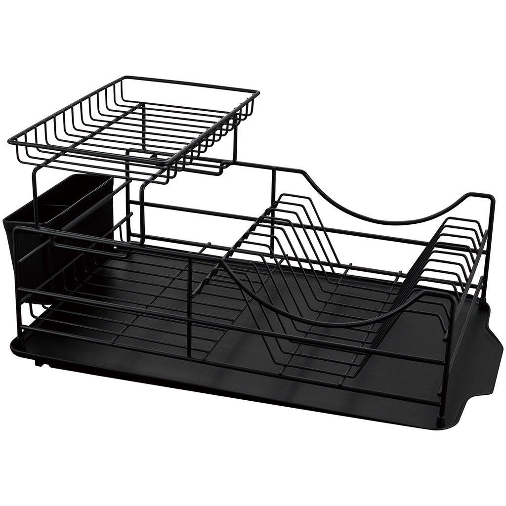 [Mã LIFEHL25 giảm 10% đơn 350K] Kệ chén dĩa 2 tầng bằng sắt Lock&amp;Lock 2 Tier Dish Rack - màu đen - LDR206BLK