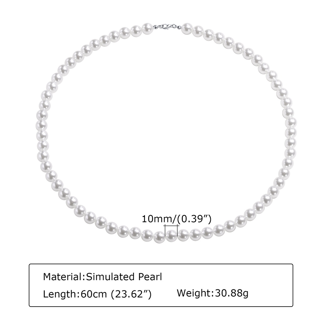 Vnox Vòng cổ Ngọc Trai Tròn Dành Cho Nam Và Nữ