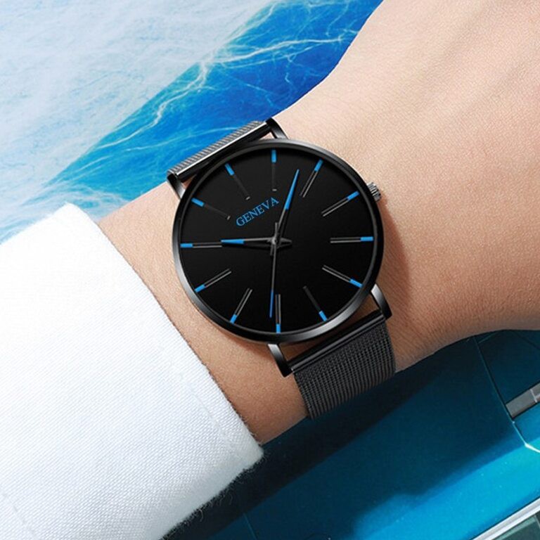 Đồng Hồ Nam Geneva Dây Thép Lưới Trẻ Trung Phong Cách