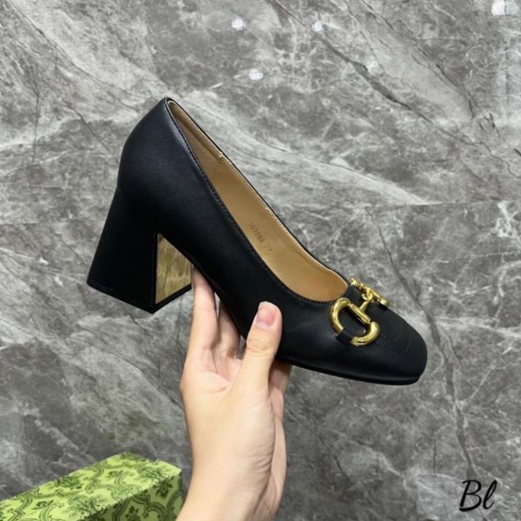 Giầy Gucci Gót Trụ 2 Màu Trắng Đen Full Size 35-39