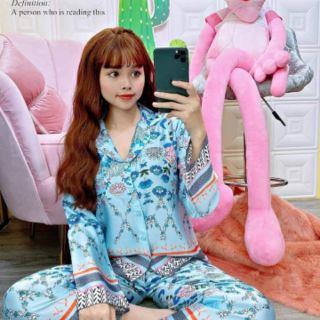 Bộ lụa satin in chân TDQD