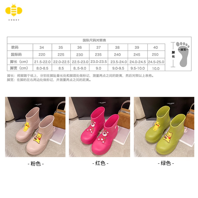 Giày Bốt Đi Mưa Đế Dày Chống Trượt Thời Trang Xuân Hè Cho Nữ