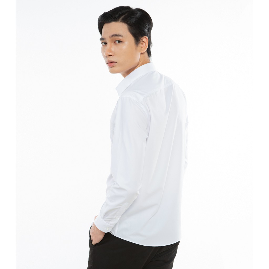 Áo sơ mi nam dài tay Modal-Tech thoát ẩm vượt trội màu trắng (Tặng 01 áo ba lỗ 100% Cotton trắng) | BigBuy360 - bigbuy360.vn
