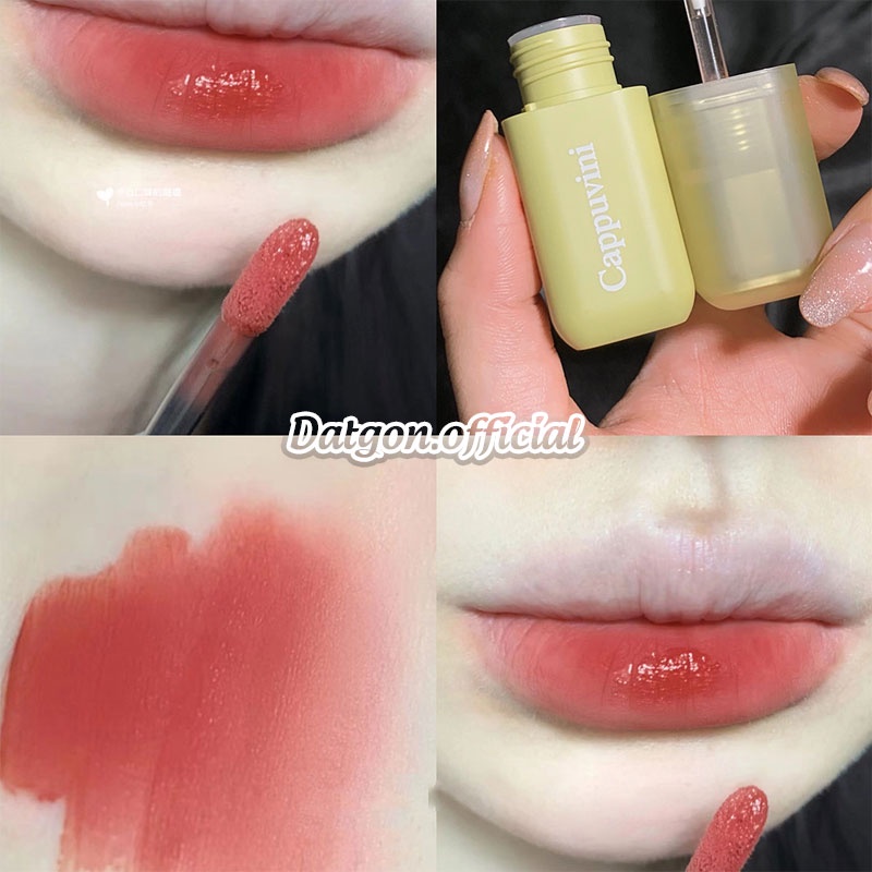 Son Cappuvini Vuông Vỏ Xanh Mền Mịn Môi Trống Nước Lâu Trôi