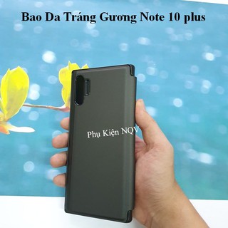 Note 10 plus|| Bao Da Clear View Standing Samsung Note 10 plus - Pk NQV