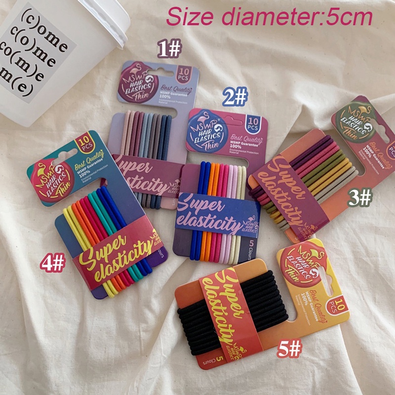 Set 10 Dây Buộc Tóc Co Giãn Dễ Thương Cho Nữ