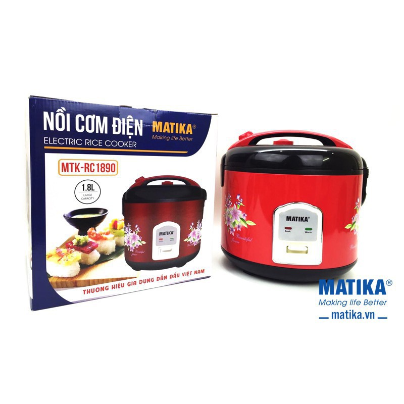 Nồi cơm điện,nồi cơm Matika MTK-RC1890 lòng nhôm cường lực,bảo hành 12 tháng