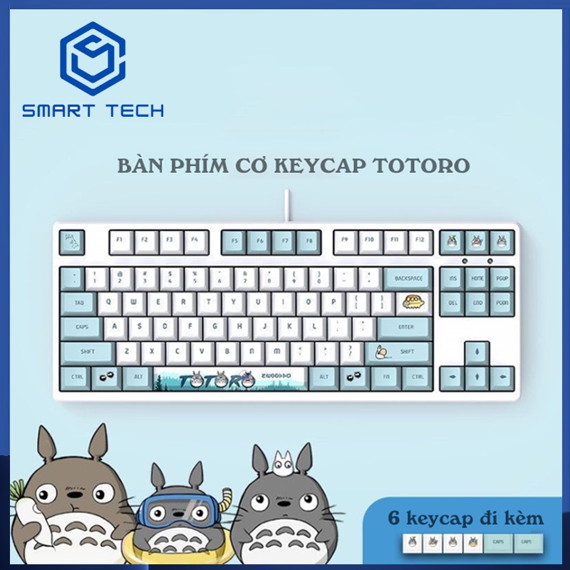 Bàn phím cơ có dây TKL 87 phím keycap ToToRo switch blue