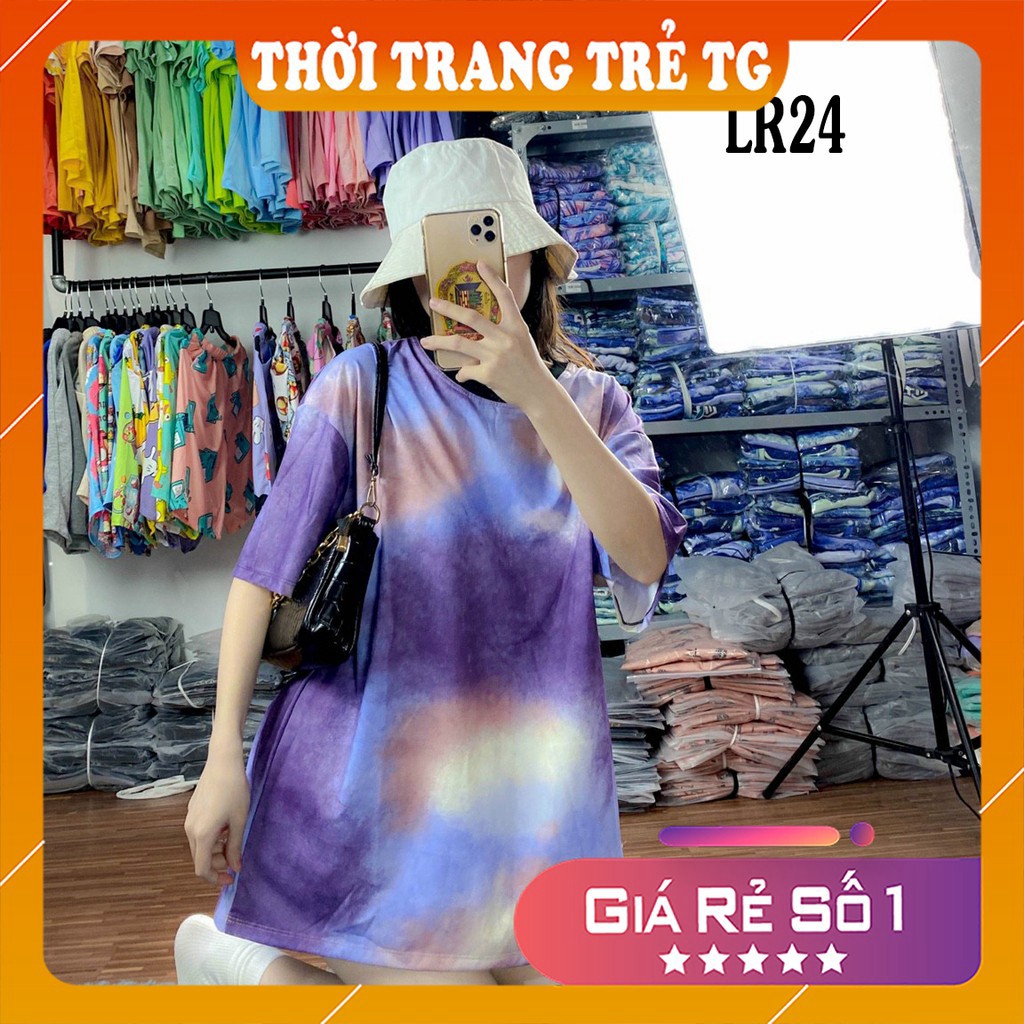 Áo thun loang màu 𝑭𝒓𝒆𝒆𝒔𝒉𝒊𝒑 Áo phông unisex LR24 vải cotton xượt poli co giãn thấm hút tốt, không xù lông