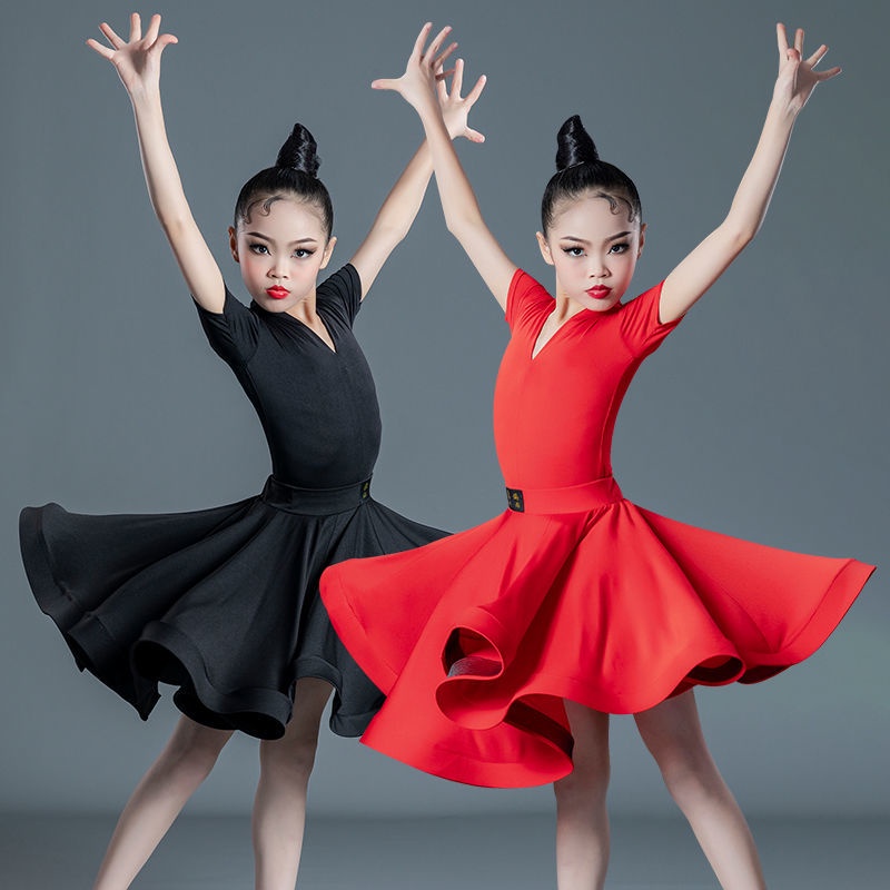 Trang Phục Khiêu Vũ Latin Ngắn Tay Thời Trang Dành Cho Bé Gái Trang Phục Biểu Diễn 10.13
