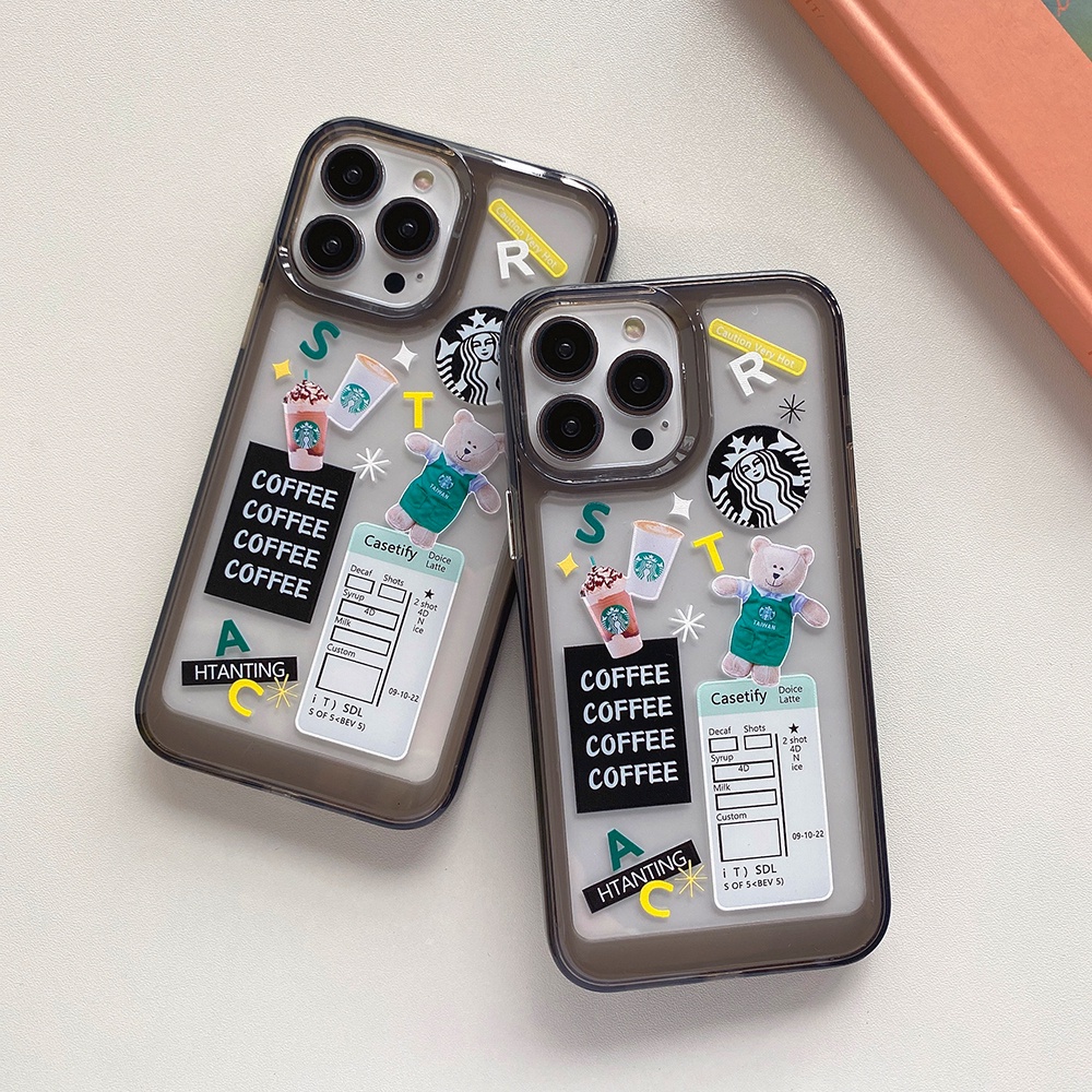 Ốp Điện Thoại Silicon TPU Mềm Trong Suốt Chống Sốc Hình Gấu Cho IPhone 14 13 12 Mini 11 Pro XS Max X XR 8 7 6 6S Plus