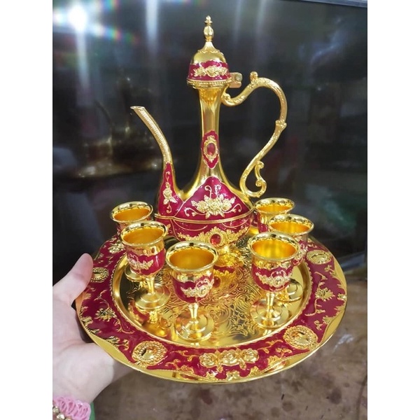 Phụ kiện hầu đồng- bộ ấm và ly dâng thánh , hầu đồng