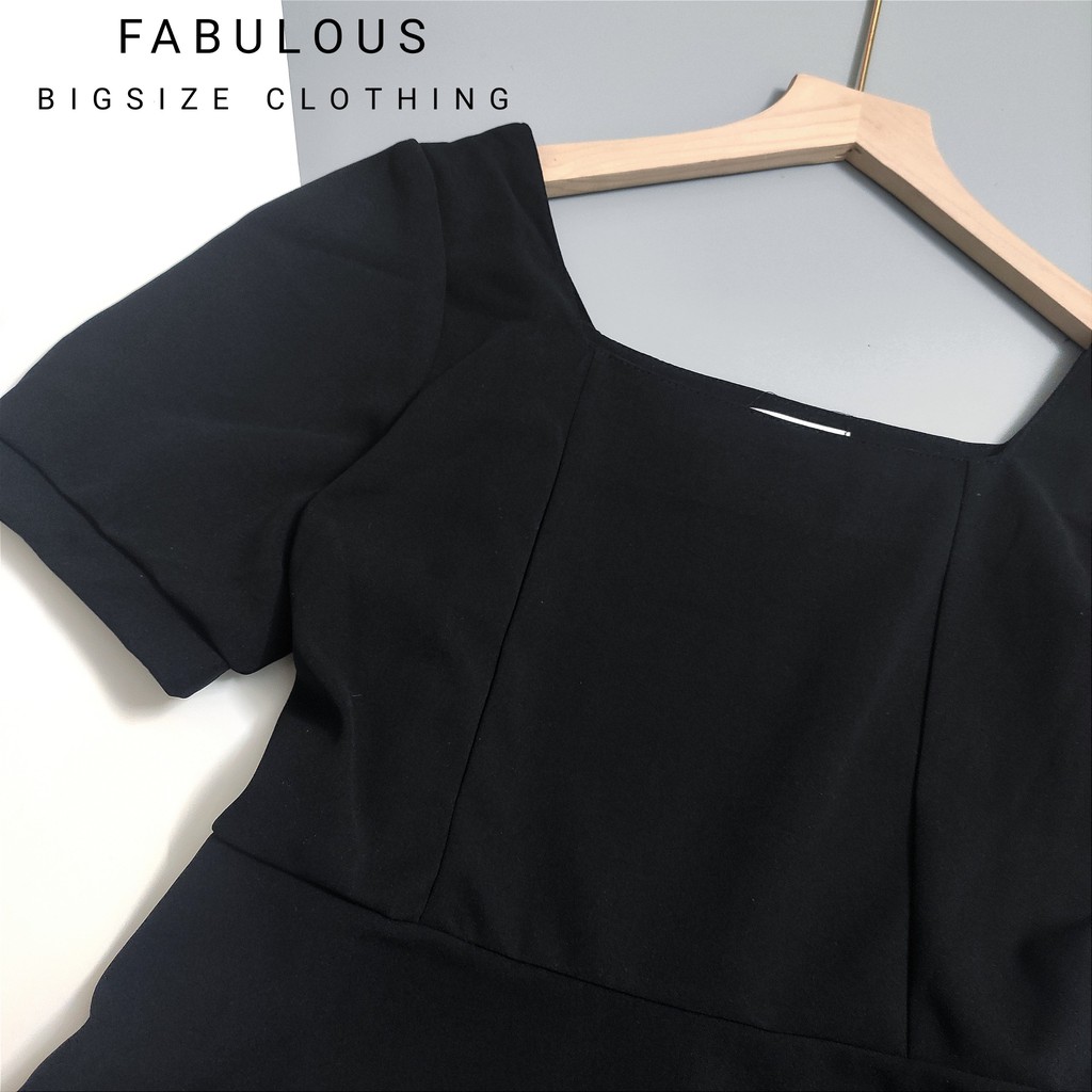 [Mã FAGREEN1505 giảm tới 30K đơn 99K] BIGSIZE(ảnh thật) Váy đen cổ vuông dáng dài chất umi cho nàng béo 55-85kg | BigBuy360 - bigbuy360.vn