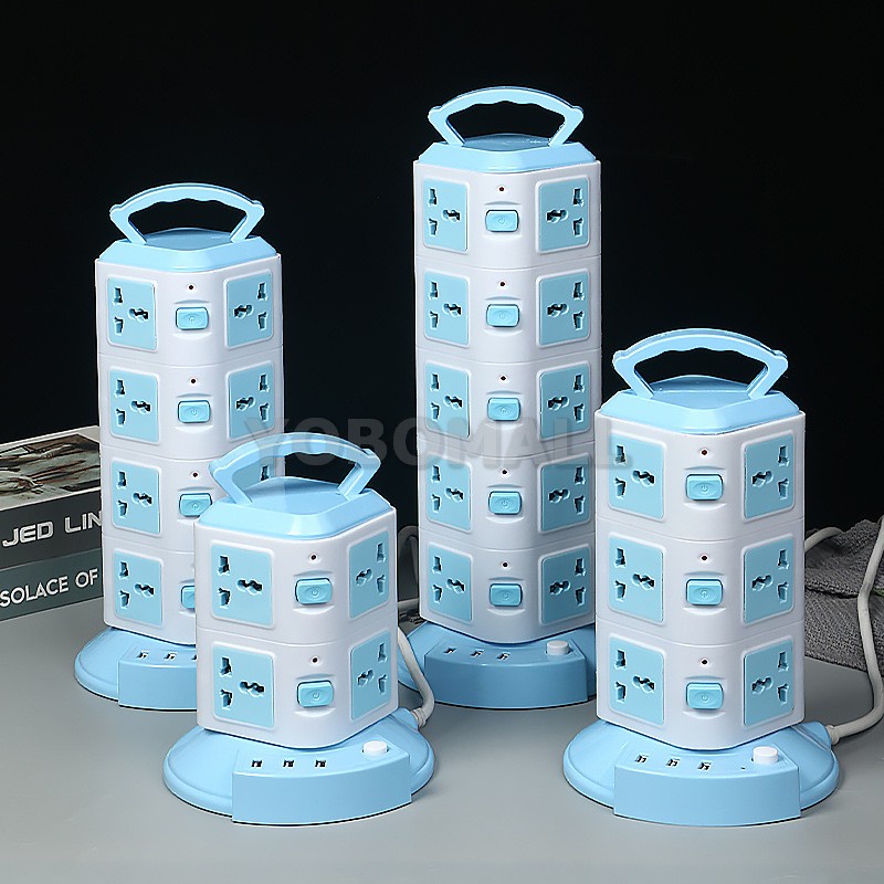 Ổ Cắm Điên 2500W 3 USB Đa Năng Nhiều Tầng Dây Dài 3m và 4,5m - Yobomall