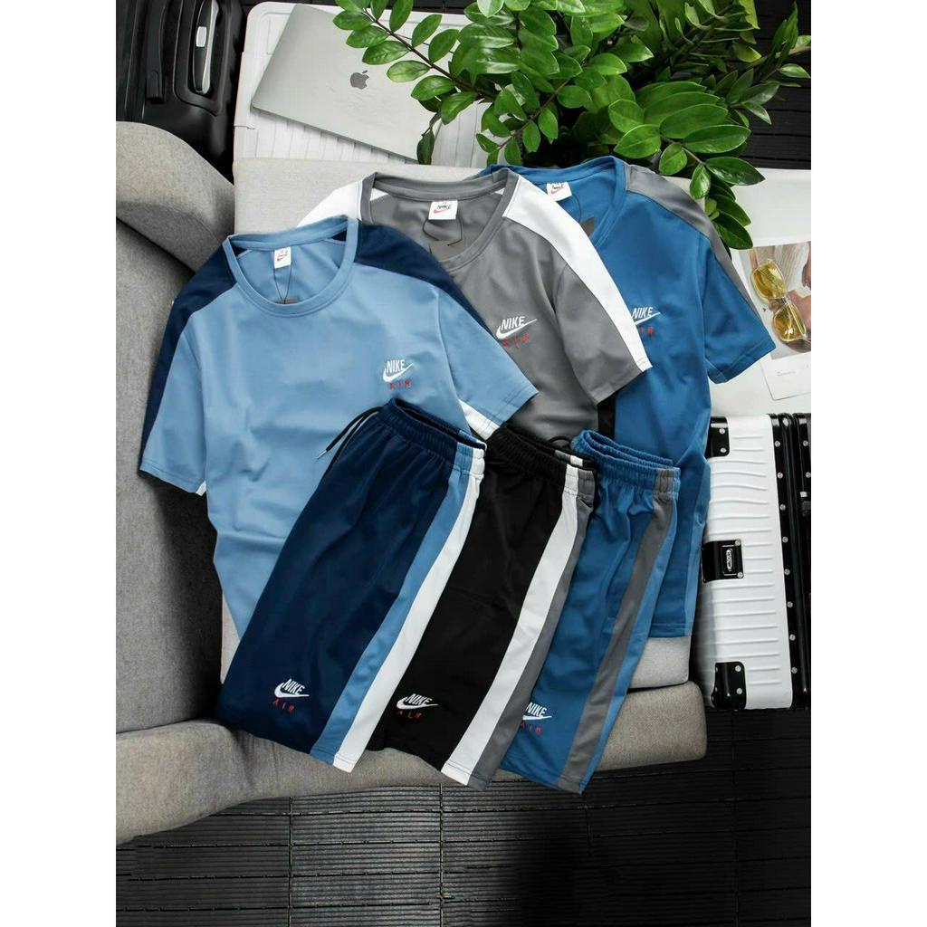 Bộ thể thao cổ tròn viền vai