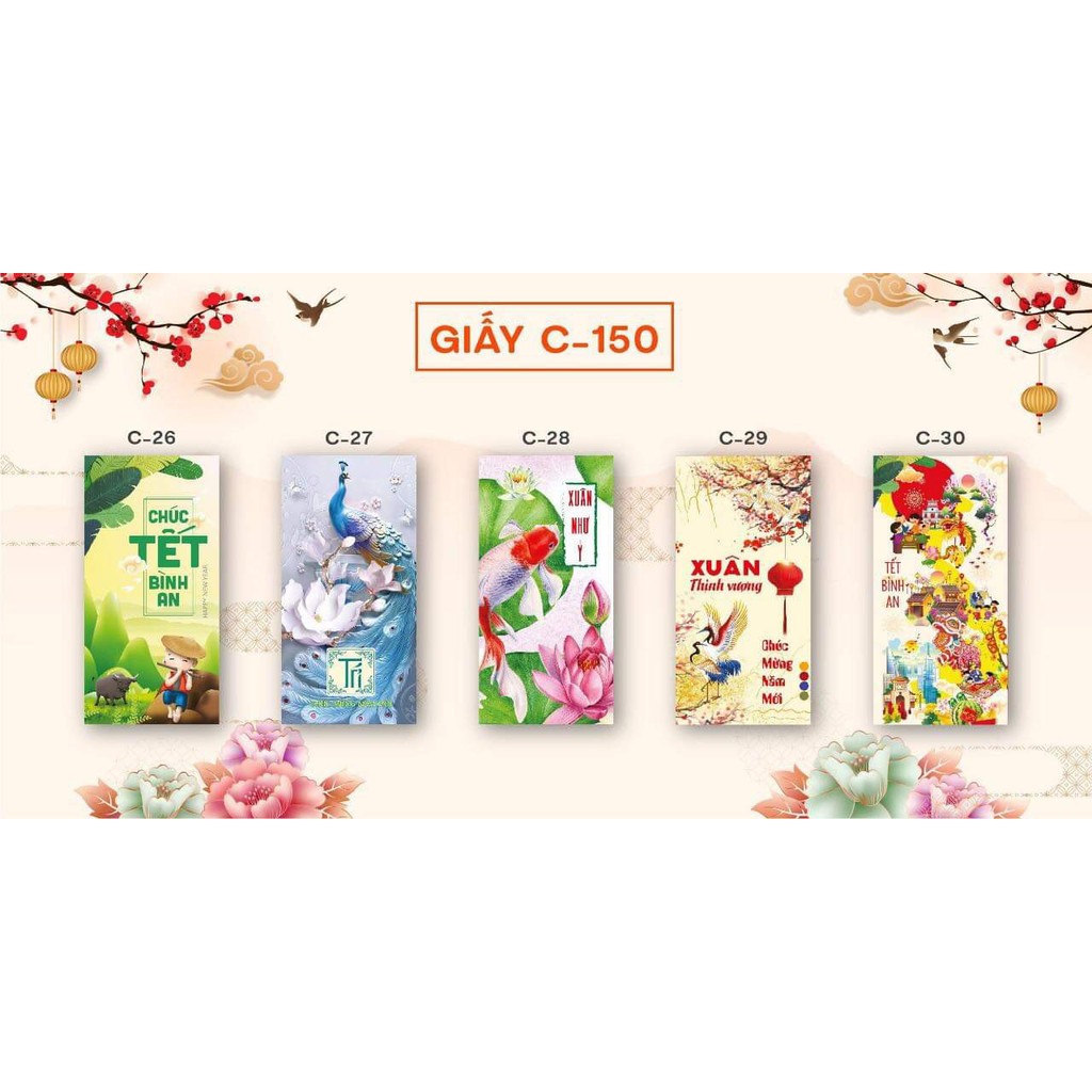 [SET 10 BAO LÌ XÌ TẾT 2021] MẪU BẤT KỲ, Chất liệu giấy C-150 cực đẹp, mẫu mã đa dạng, đóng túi sẵn