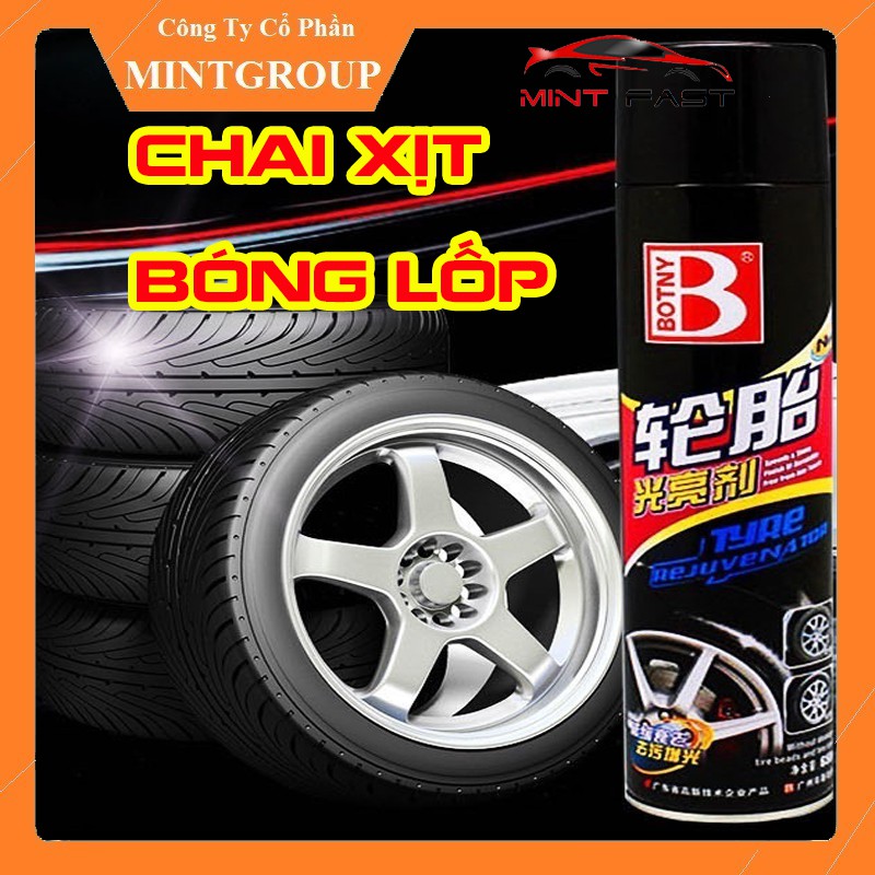 Chai xịt bóng lốp, bảo dưỡng lốp ô tô xe hơi dạng bọt  Botny B-1107 dung tích 650ml