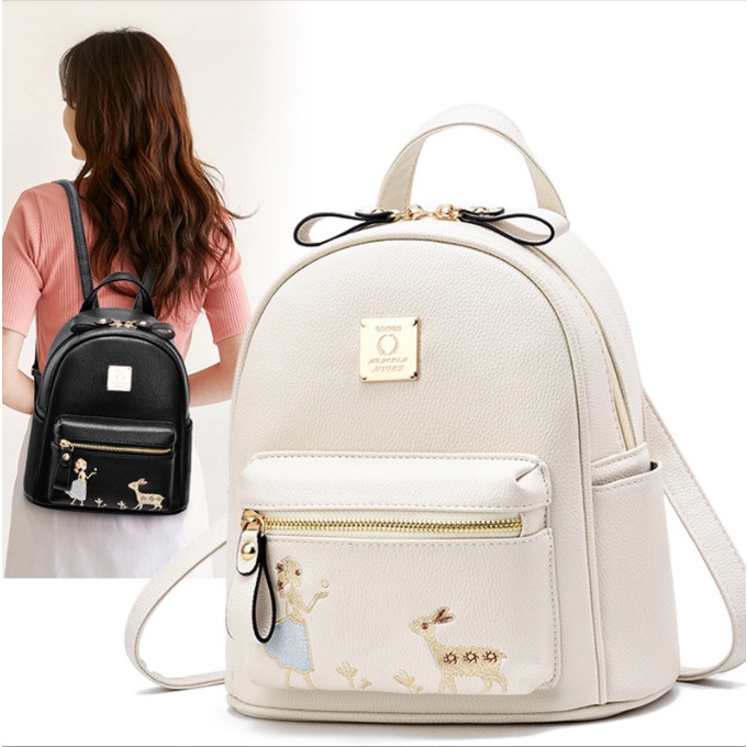 Balo da JASMIN NOIR đi học họa tiết thời trang dành cho nữ