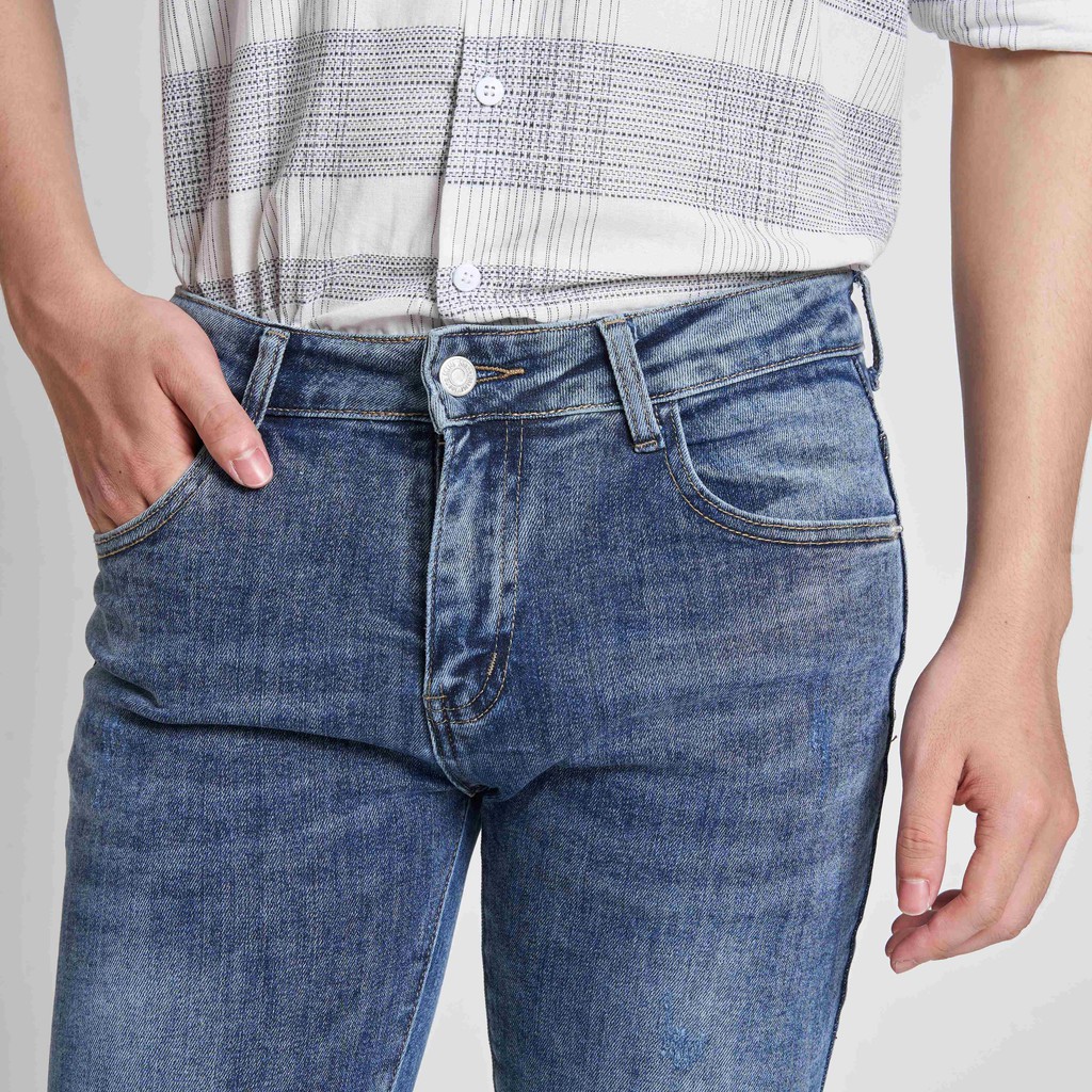 Quần Jean Nam Chất Bò Đẹp Local Brand KRIK Dáng Hàn Quốc Slimfit Basic QJ1001 | BigBuy360 - bigbuy360.vn