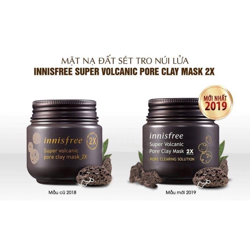 Mặt Nạ Tro Núi Lửa Trị Mụn Đầu Đen, Chăm Sóc Lỗ Chân Lông Innisfree Super Volcanic Pore Clay Mask