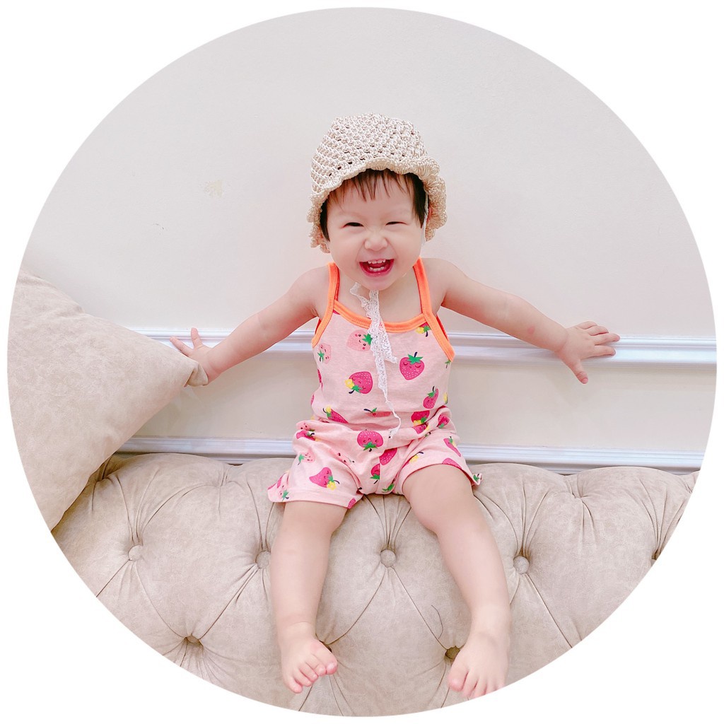 [Xả Hàng Hè] [HD03] Bộ 2 Dây Họa Tiết Hoa Quả Cho Bé Dáng Xinh Xắn Chất COTTON Nhẹ Size Từ 10-24KG XÔ MUSLIN