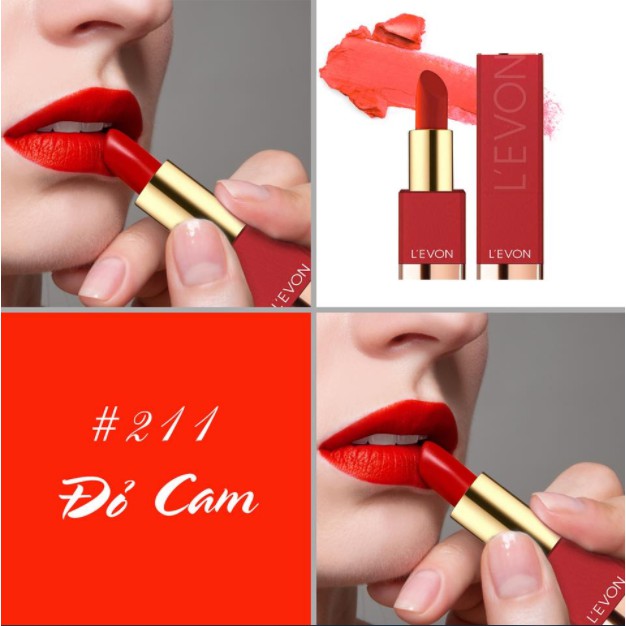 [SALE HƯ VỎ HỘP 1 TẶNG 1] SON THỎI LEVON MATTE LIPSTICK ĐỎ CAM