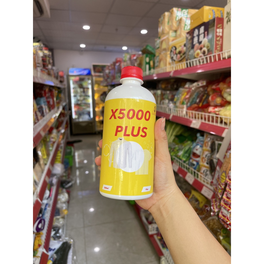 Nước thuốc tẩy quần áo X5000 Plus- Đánh bay ố vàng,mốc quần áo cho vải trắng và màu