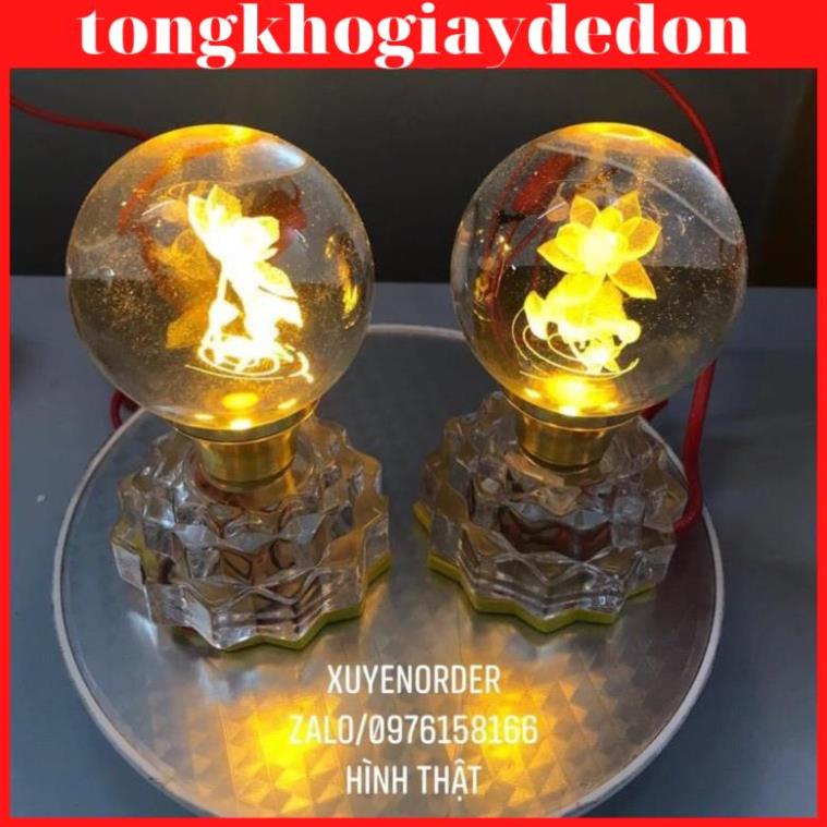 Cây Đèn Led Quả Cầu Pha Lê Hoa Sen Trang Trí Bàn Thờ Phật ( Hàng ORDER)+ảnh thật/Giá bán 1 cây hot hot