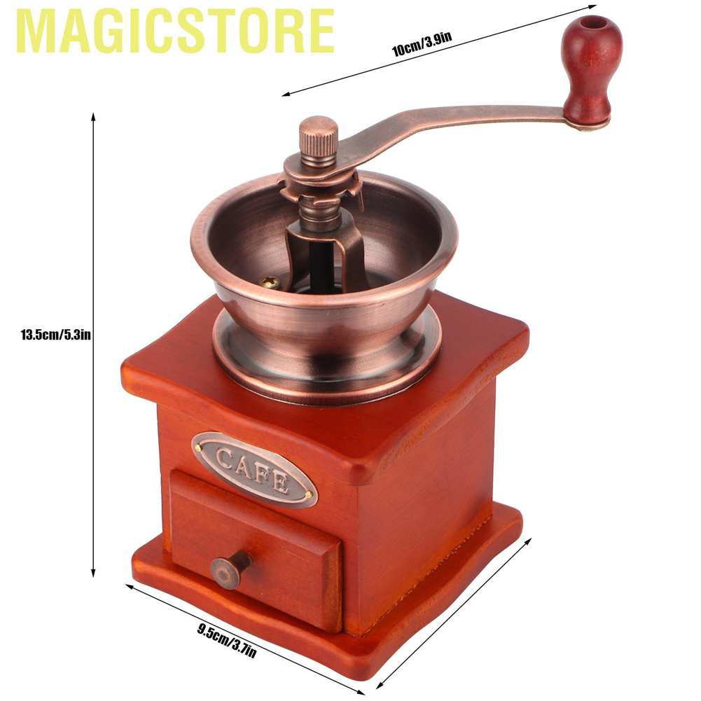 Magicstore Mini Vintage Hand-Cranked Coffee Bean Mill Manual Grinder for Household Use