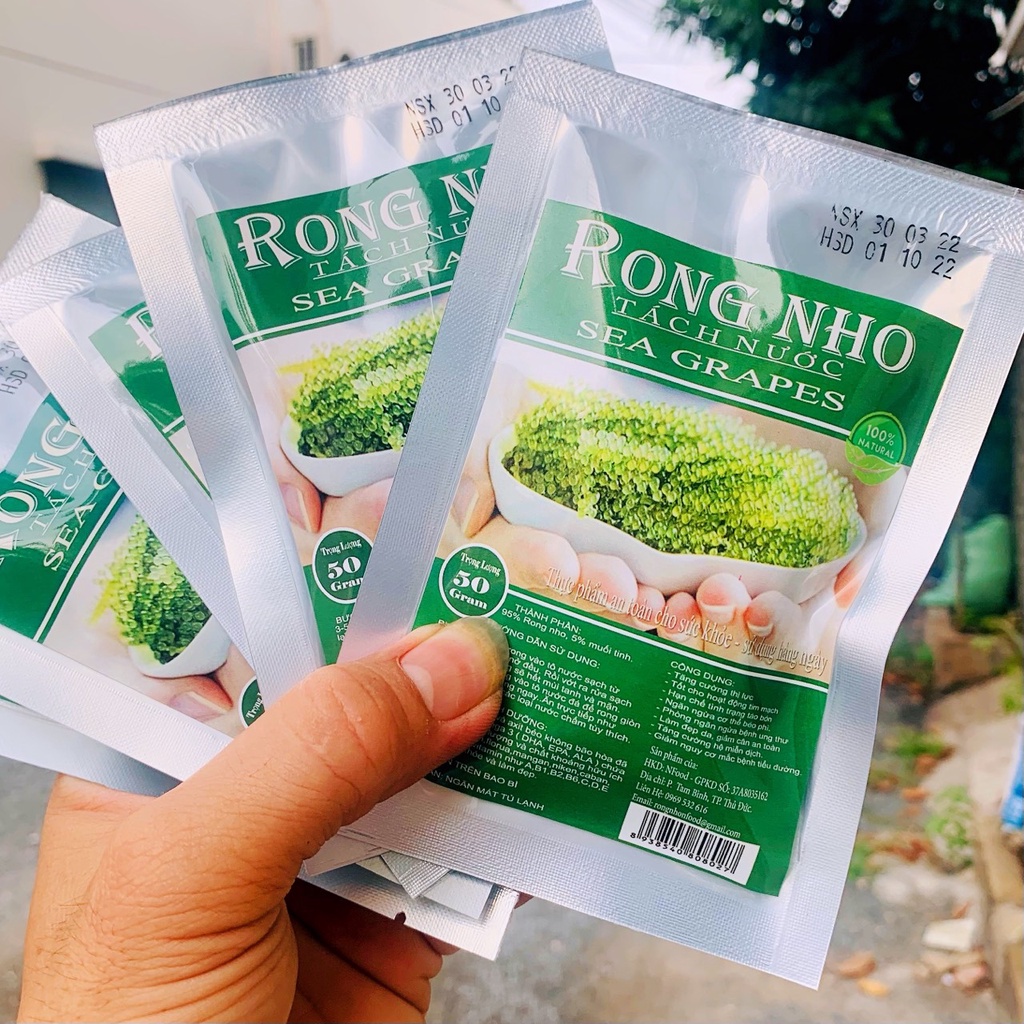 [ HCM ] rong nho gói 50gr - rong nho tách nước + Kèm sốt mè rang