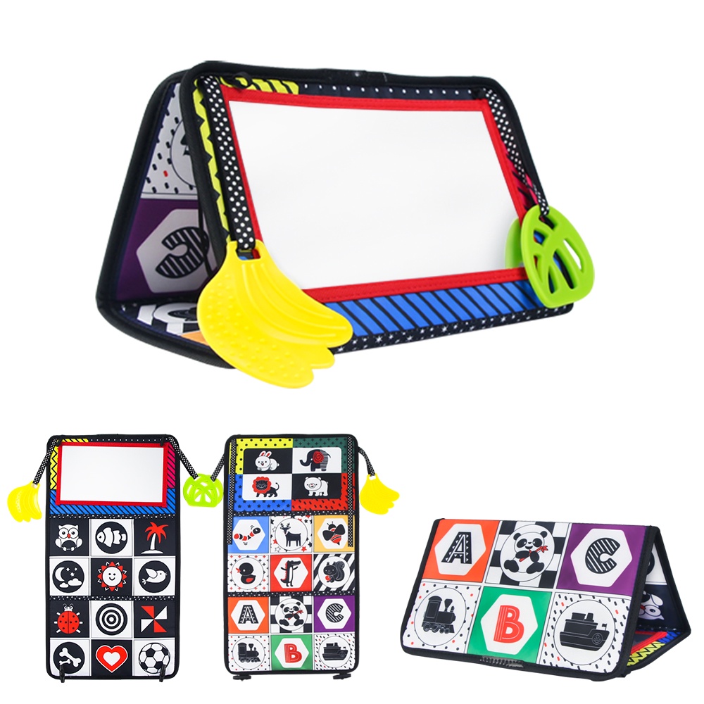 Đồ chơi phản chiếu qua gương có độ tương phản cao màu đen và trắng giáo dục cho trẻ sơ sinh