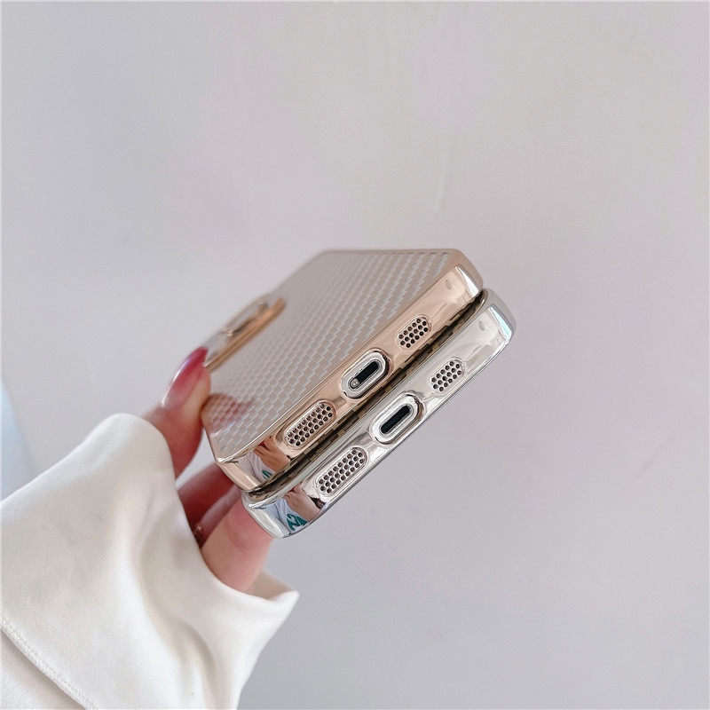 Ốp Điện Thoại Sợi Carbon Mạ Điện Kèm Miếng Dán Bảo Vệ Camera Cho iPhone 13 12 11 Pro Max X XR XS Max SE 2022 7 8 Plus
