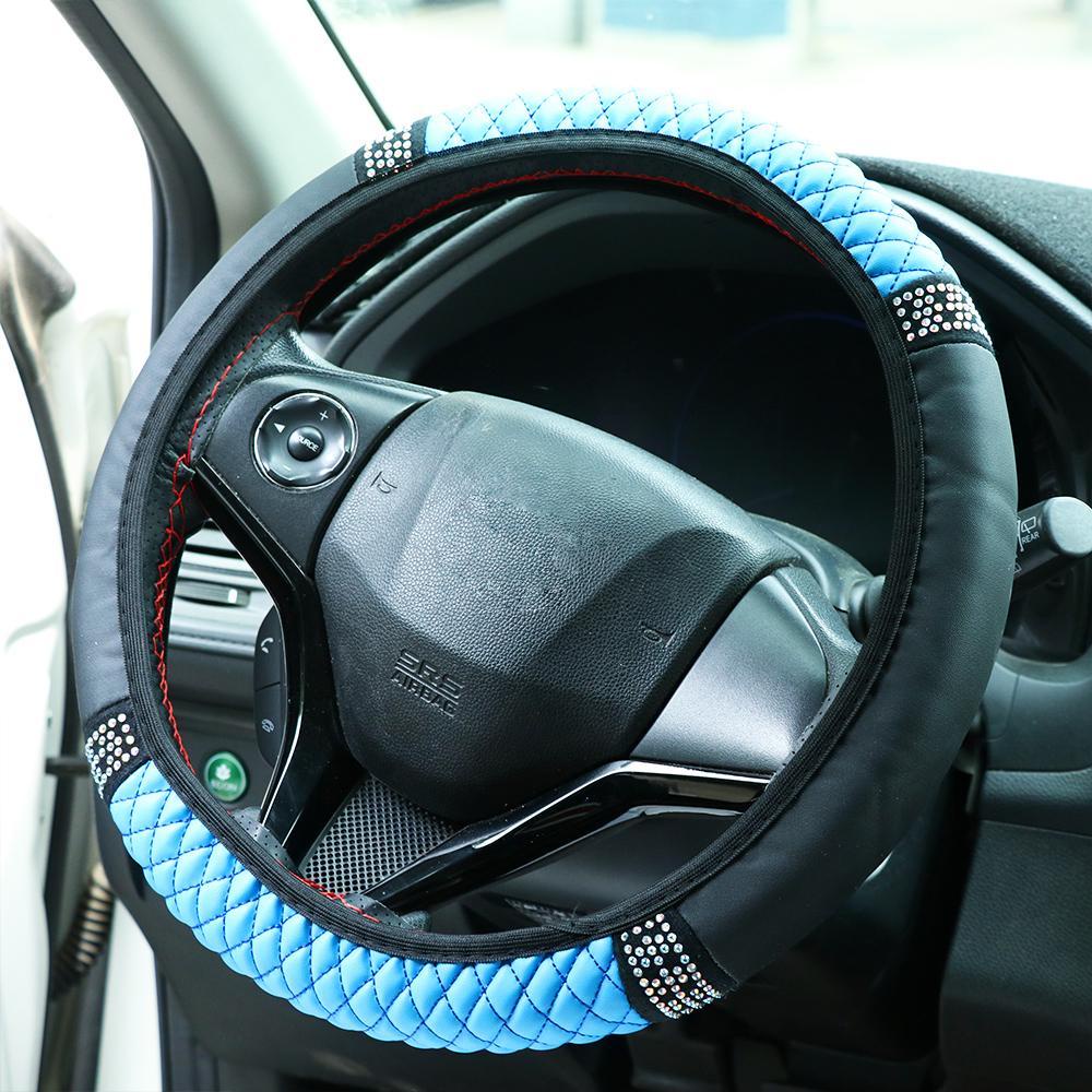 Vỏ Bọc Vô Lăng Xe Hơi SHOUKEY Bằng Sợi Bện Mềm MạiVỏ Bọc Vô Lăng Xe Hơi Bằng Da Thêu Họa Tiết Đính Đinh Tán Độc Đáo Thời Trang