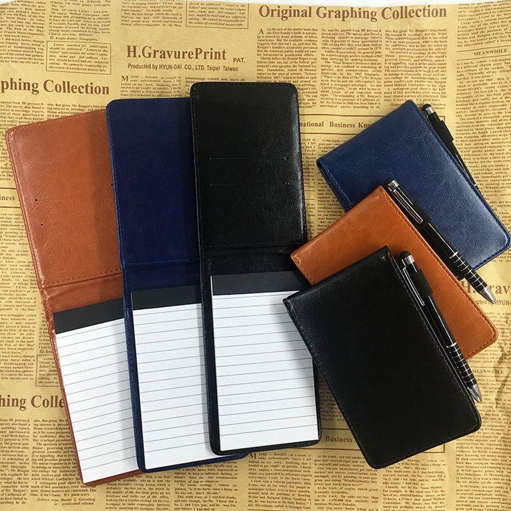 ELEGANT Pocket Planner School Supplies Multifunction Memo Pads Small Leather Cover Retro A7 Notebook