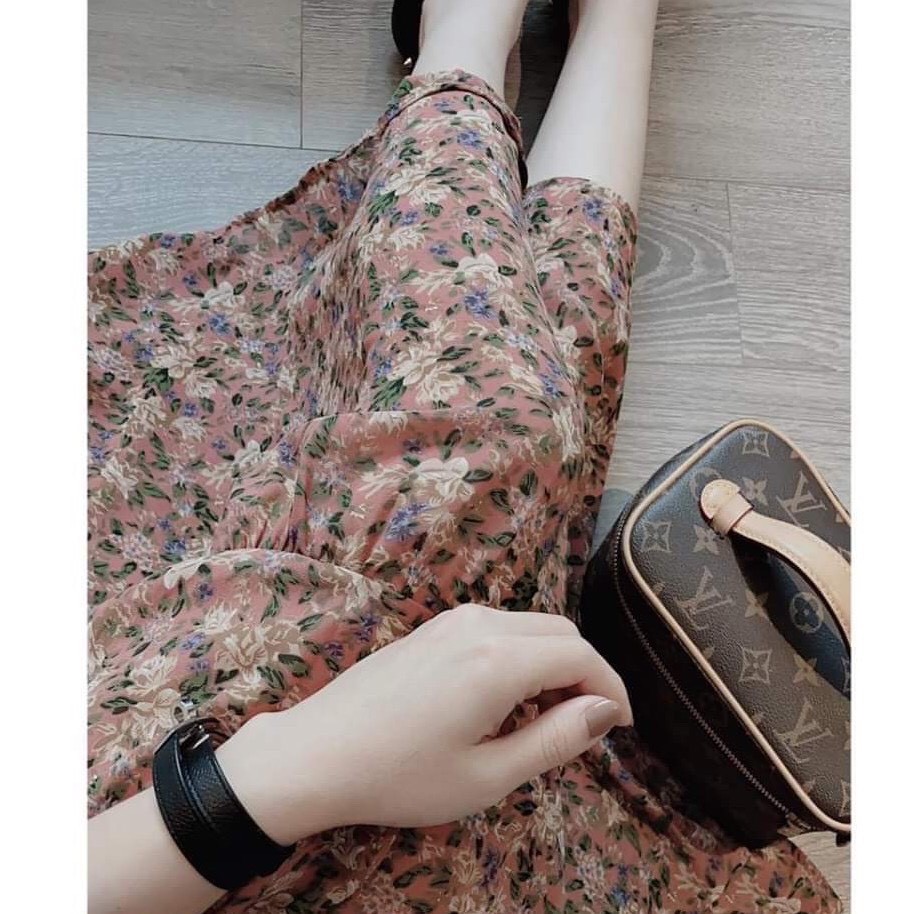 Váy bầu hoa nhí đẹp  FREESHIP  đầm bầu hoa nhí vintage váy bầu thiết kế