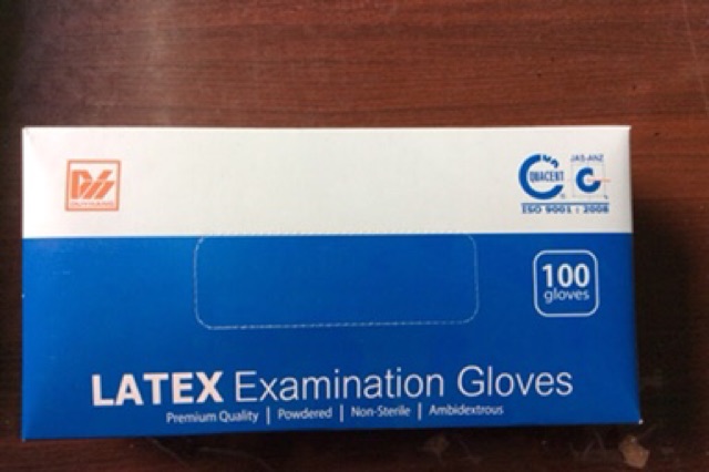 Găng tay cao su khám bệnh dạng có bột Latex