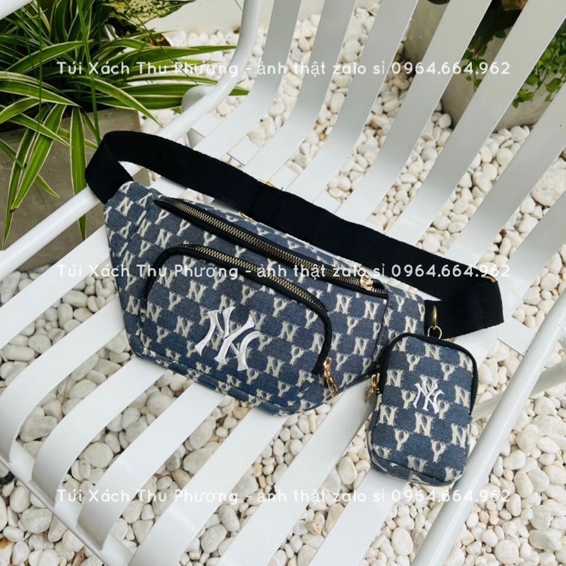 Sét đôi bao tử chữ N Y, túi đeo bụng thêu chữ 2 ngăn kèm túi nhỏ dành cho cả nam và nữ (ảnh thật shop chụp)