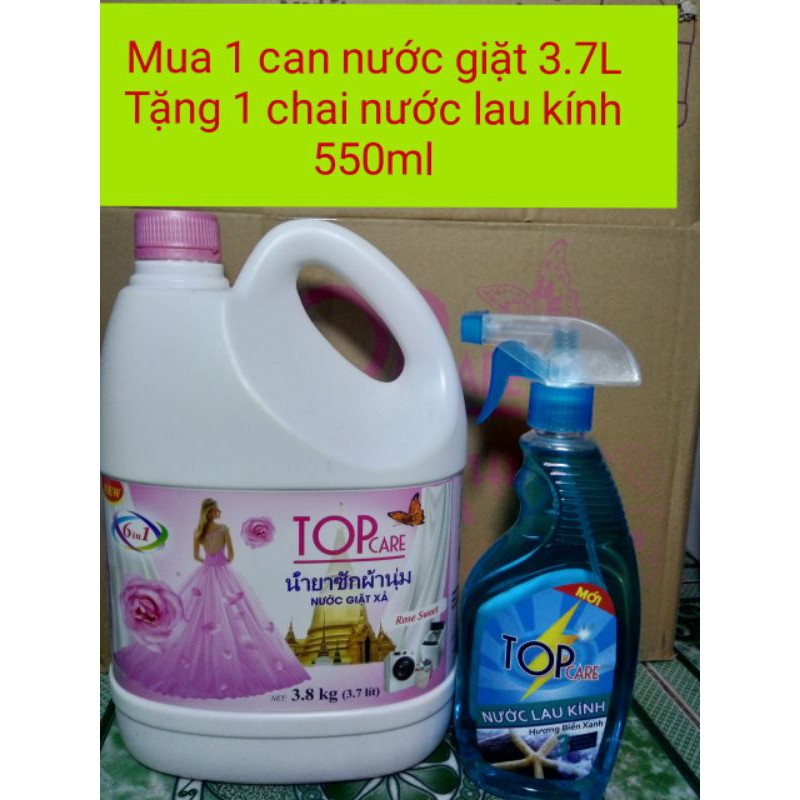 Nước giặt xả Topcare 3.7L⚡tặng kèm nước lau kính 550ml⚡hàng nhập nguyên liệu Thái Lan