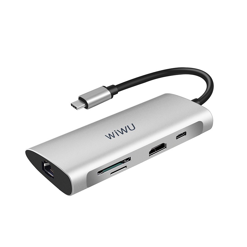 Bộ Hub Chia Cổng USB Type C Đa Năng 8 in 1 WiWU Alpha 831 Cho Macbook, Laptop, Ipad