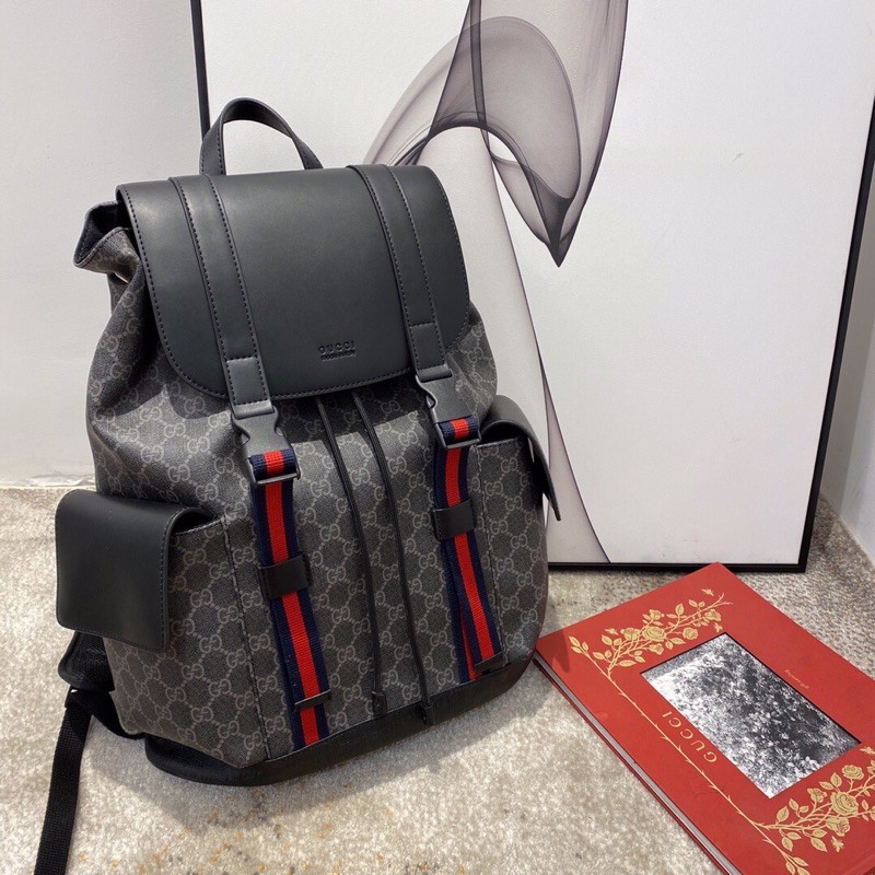 balo nam Chất liệu vải mềm nhân tạo in màu đen xám được gia công cẩn thận gucci Gc Gg