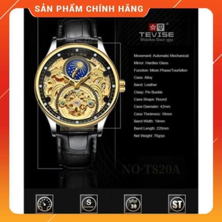 Đồng hồ cơ nam tevise luxis- dây da cao cấp - quý ông thời thượng