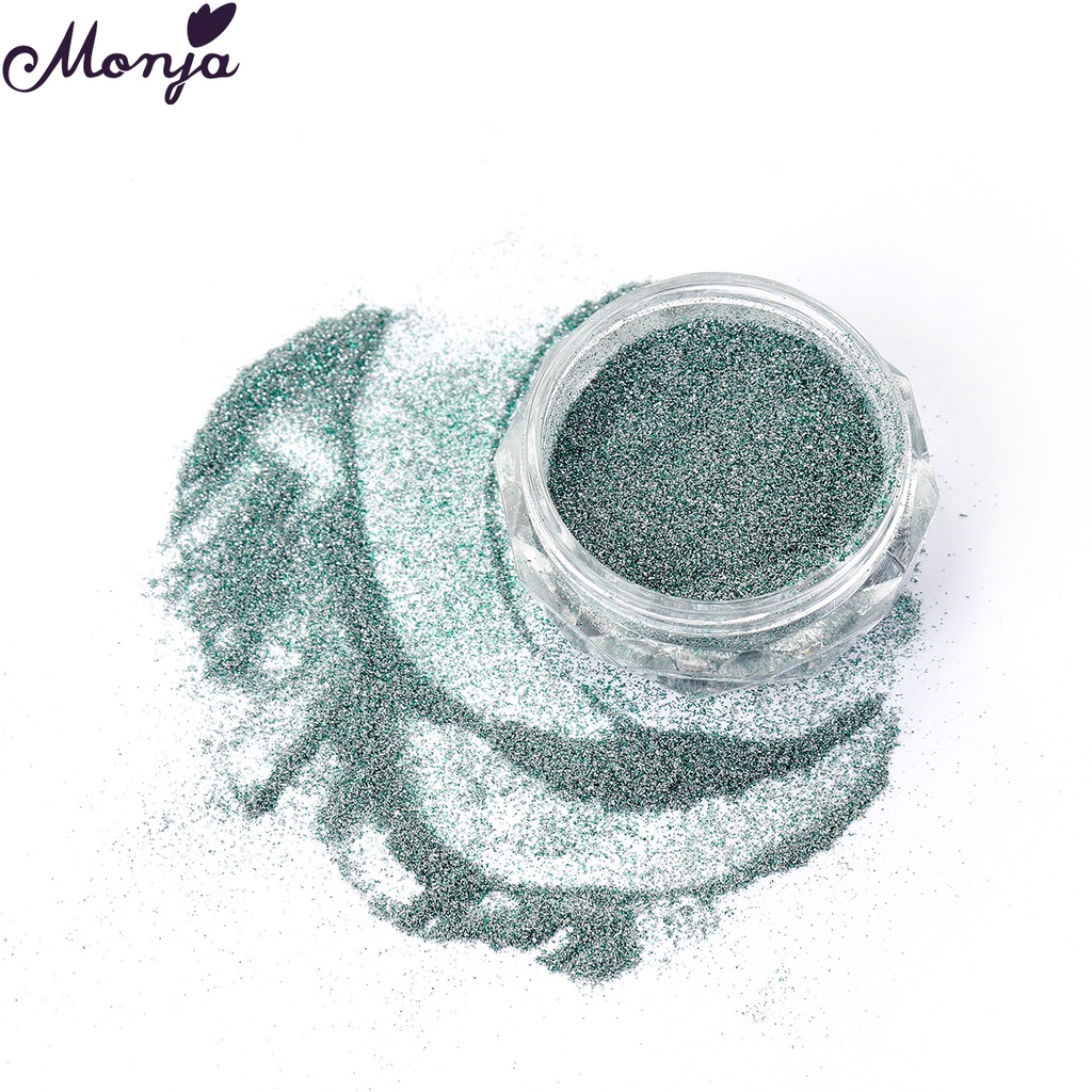 Monja 8 Colors Nail Art Crystal Diamond Glitter Powder Holographic Laser Shiny Nail Pigment Drilling Powder Manicure Decorations