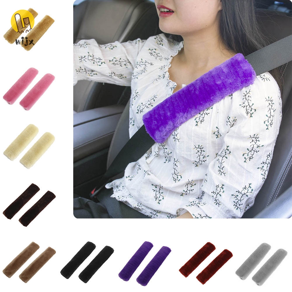 Bộ 2 vỏ bọc dây đai an toàn bằng lông nhung mềm thoải mái chuyên dùng cho xe hơi