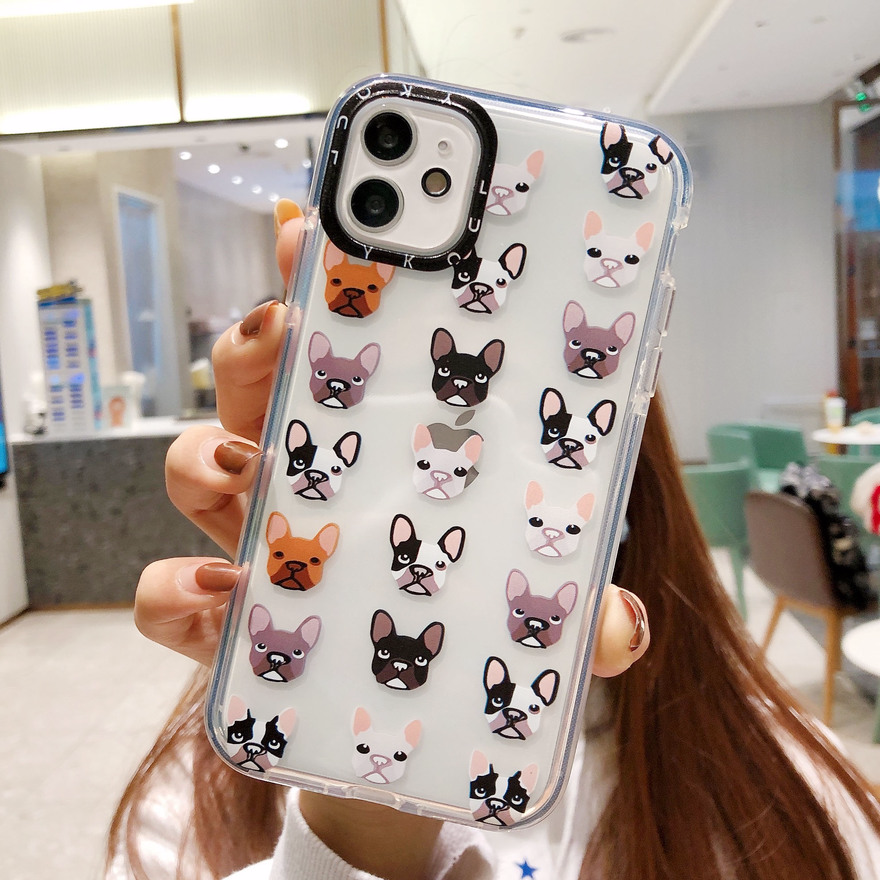 Casing Ốp lưng Samsung S21 S20 Plus Ultra Note 20 Ultra A21s A71 A51 A70 A50 A50s A30s A20 A30 A10 M10 A7 2018 J7 Prime French Bulldog Cute Shockproof Transparent Soft TPU Back Cover Silicon clear Pattern Anti-fall Phone Case