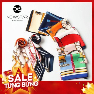 <GIÁ SỈ>Khăn Lụa Vuông Nhỏ, Khăn Lụa Hàn Quốc, Khăn Vuông In Hình Phong Các Hàn Quốc