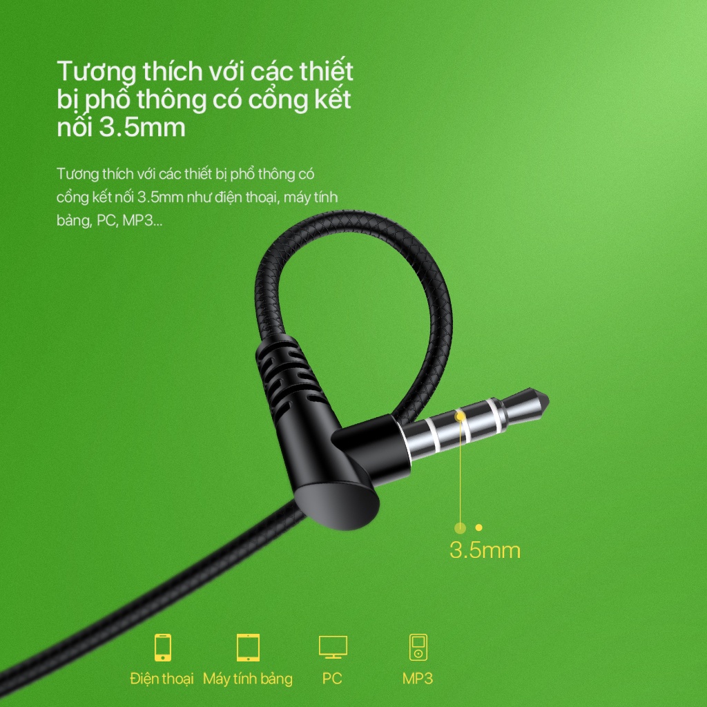 Tai Nghe Có Dây ROBOT RE101S Cổng Kết Nối 3.5mm Âm Thanh Sắc Nét Dây Bền Chắc Chắn Bảo Hành Chính Hãng