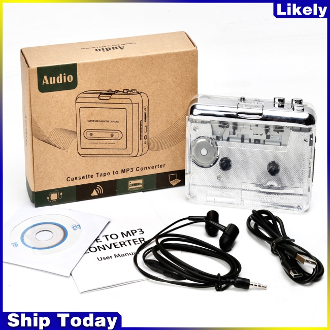 Bộ Máy Ghi Âm Băng Cát-Xét Sang Mp3 Loại c Trong Suốt